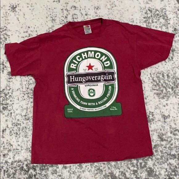 VTG fruit of the loom tee size L GUC Hungover again - Picture 1 of 9